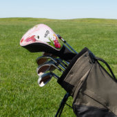 Tropisch roze flamingo Monogram Golfheadcover (Insitu)