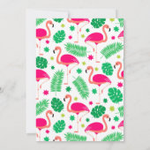 Tropisch Roze Flamingo Mooi Verjaardagsfeest Kaart (Achterkant)