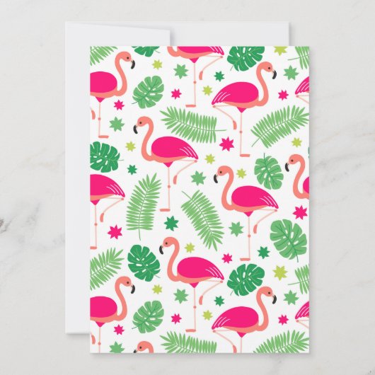 Tropisch Roze Flamingo Mooi Verjaardagsfeest Kaart (Achterkant)