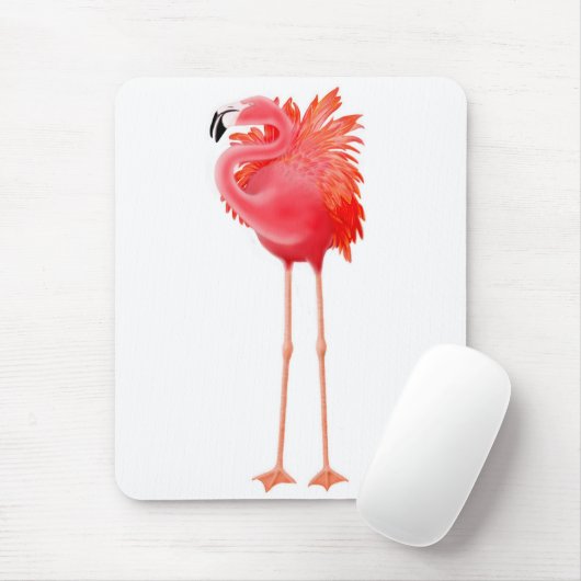 Tropisch roze Flamingo Mousepad Muismat (Met muis)