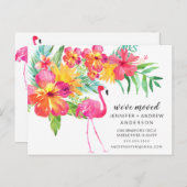 Tropisch roze Flamingo Moving Announge Aankondigingskaart (Voorkant / Achterkant)