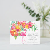 Tropisch roze Flamingo Moving Announge Aankondigingskaart (Staand voorkant)