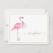Tropisch roze flamingo No Gifts Reception Party Kaart (Voorkant)