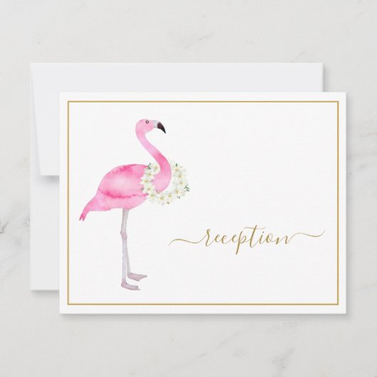 Tropisch roze flamingo No Gifts Reception Party Kaart (Voorkant)