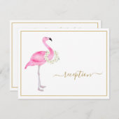 Tropisch roze flamingo No Gifts Reception Party Kaart (Voorkant / Achterkant)