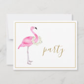 Tropisch roze flamingo No Gifts Reception Party Kaart (Voorkant)