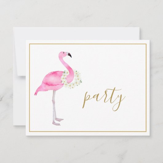 Tropisch roze flamingo No Gifts Reception Party Kaart (Voorkant)