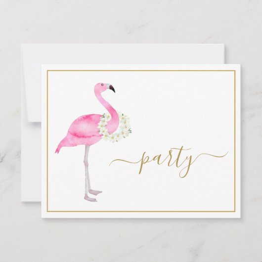 Tropisch roze flamingo No Gifts Reception Party Kaart (Voorkant)