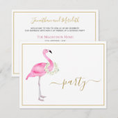 Tropisch roze flamingo No Gifts Reception Party Kaart (Voorkant / Achterkant)