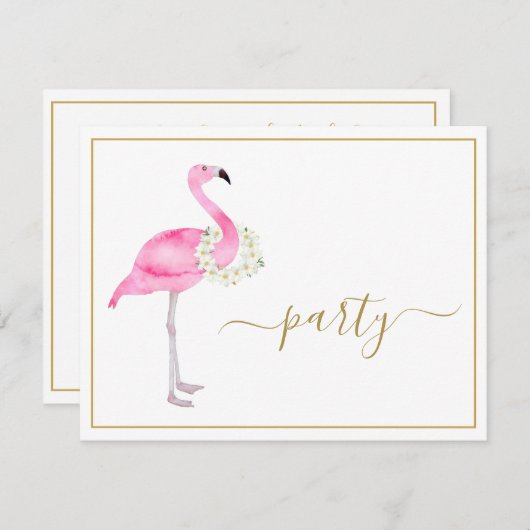 Tropisch roze flamingo No Gifts Reception Party Kaart (Voorkant / Achterkant)