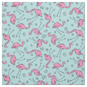 Tropisch roze flamingo op Aqua Blue Pattern Stof (Swatch)