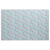 Tropisch roze flamingo op Aqua Blue Pattern Stof (Fat Quarter)