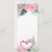 Tropisch Roze Flamingo Orde van de Dienst Wedding Kaart (Achterkant)