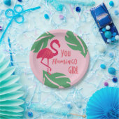 Tropisch Roze Flamingo Papieren Bordje (Feest)