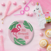 Tropisch Roze Flamingo Papieren Bordje (Feest)