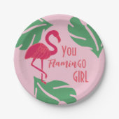 Tropisch Roze Flamingo Papieren Bordje (Voorkant)