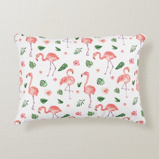 Tropisch roze Flamingo patroon Accent Kussen (Voorkant)