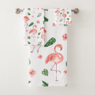 Tropisch roze Flamingo patroon badkamer Bad Handdoek