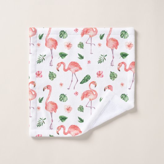 Tropisch roze Flamingo patroon badkamer Bad Handdoek (Wasdoekje)