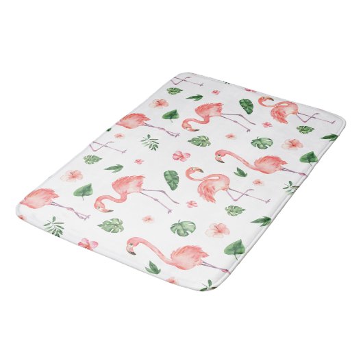 Tropisch roze Flamingo patroon badkamer Badmat (Gekanteld)
