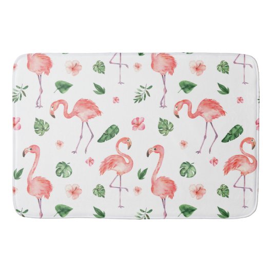 Tropisch roze Flamingo patroon badkamer Badmat (Voorkant)