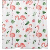Tropisch roze Flamingo patroon badkamer Douchegordijn (Voorkant)