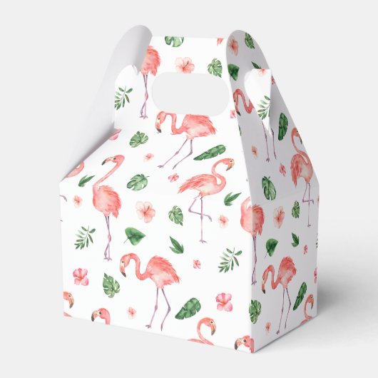 Tropisch roze Flamingo patroon Bedankdoosjes (Achterkant)