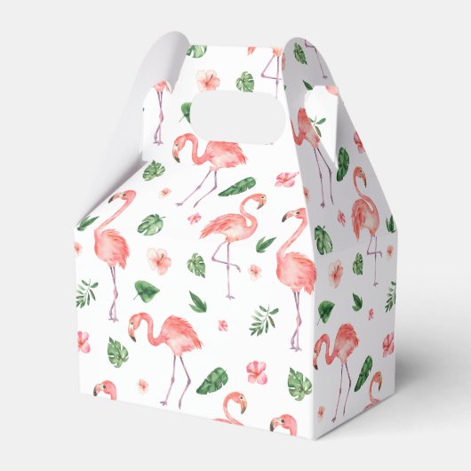 Tropisch roze Flamingo patroon Bedankdoosjes (Voorkant Zijde)
