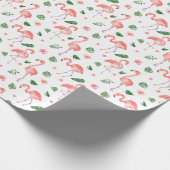 Tropisch roze Flamingo patroon Cadeaupapier (Hoek)