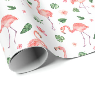 Tropisch roze Flamingo patroon Cadeaupapier