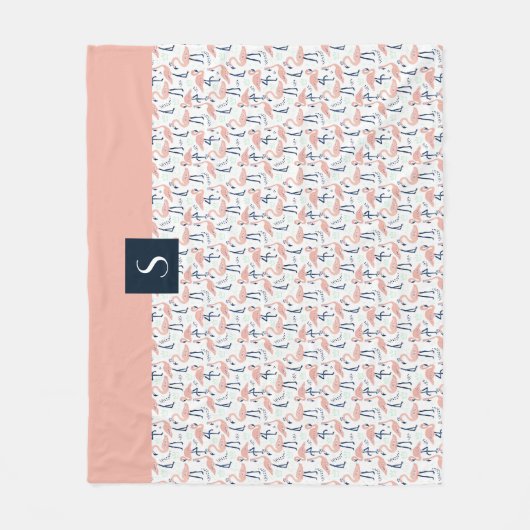 Tropisch roze Flamingo patroon Fleece Deken (Voorkant)