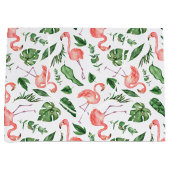 Tropisch roze Flamingo patroon Groot Cadeauzakje (Voorkant)