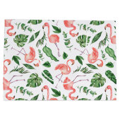 Tropisch roze Flamingo patroon Groot Cadeauzakje (Achterkant)