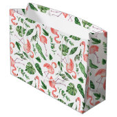 Tropisch roze Flamingo patroon Groot Cadeauzakje (Achterkant Gekanteld)
