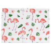 Tropisch roze Flamingo patroon Groot Cadeauzakje (Achterkant)