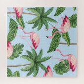 Tropisch roze Flamingo patroon Legpuzzel (Horizontaal)