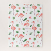 Tropisch roze Flamingo patroon Legpuzzel (Verticaal)