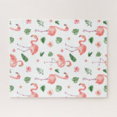 Tropisch roze Flamingo patroon Legpuzzel (Horizontaal)