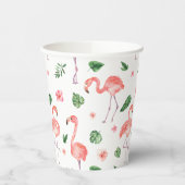 Tropisch roze Flamingo patroon Papieren Bekers (Links)