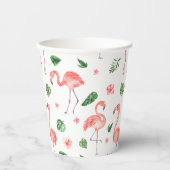 Tropisch roze Flamingo patroon Papieren Bekers (Voorkant)
