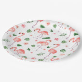 Tropisch roze Flamingo patroon Papieren Bordje (Gekanteld)