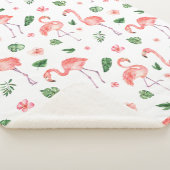 Tropisch roze Flamingo patroon Sherpa Deken (3/4)