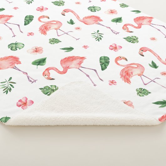 Tropisch roze Flamingo patroon Sherpa Deken (3/4)