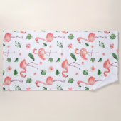 Tropisch roze Flamingo patroon Strandlaken (Voorkant)