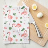 Tropisch roze Flamingo patroon Theedoek (Quarter Fold)
