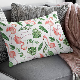 Tropisch roze Flamingo patroon v2 Accent Kussen