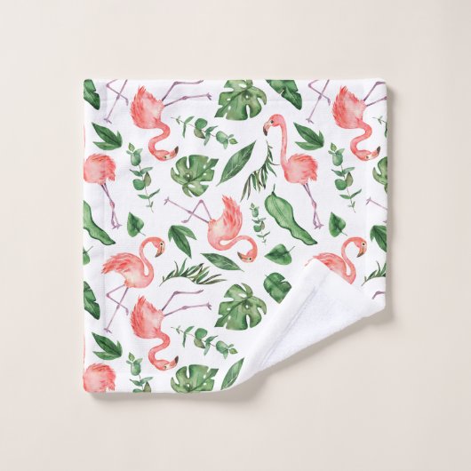 Tropisch Roze Flamingo patroon v2 Bathroom Bad Handdoek (Wasdoekje)