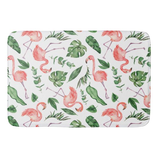 Tropisch Roze Flamingo patroon v2 Bathroom Badmat (Voorkant)