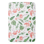 Tropisch Roze Flamingo patroon v2 Bathroom Badmat (Voorkant Verticaal)