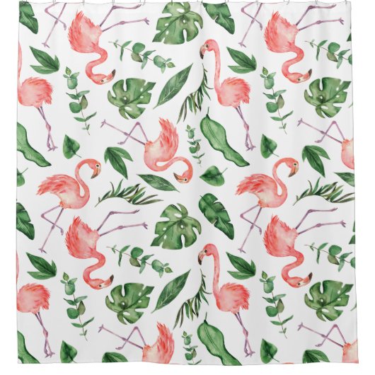 Tropisch Roze Flamingo patroon v2 Bathroom Douchegordijn